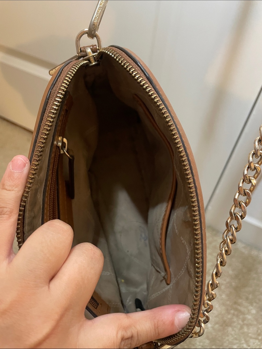 MICHAEL Michael Kors Beige and Brown MK Logo Crossbody Bag - Picture 6 of 7
